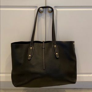J. McLaughlin Black Leather Tote